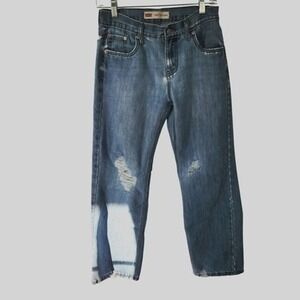 Levi's 550 Relaxed Fit Kids Jeans Size 14 Regular Distressed Denim Blue